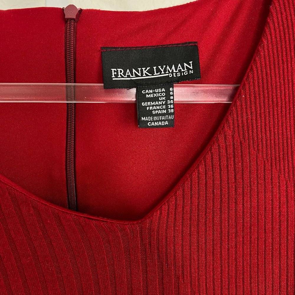 Frank Lyman‎ Design Cherry Knit Gathered Waist Midi Tank Dress Shapely Small - Picture 10 of 14
